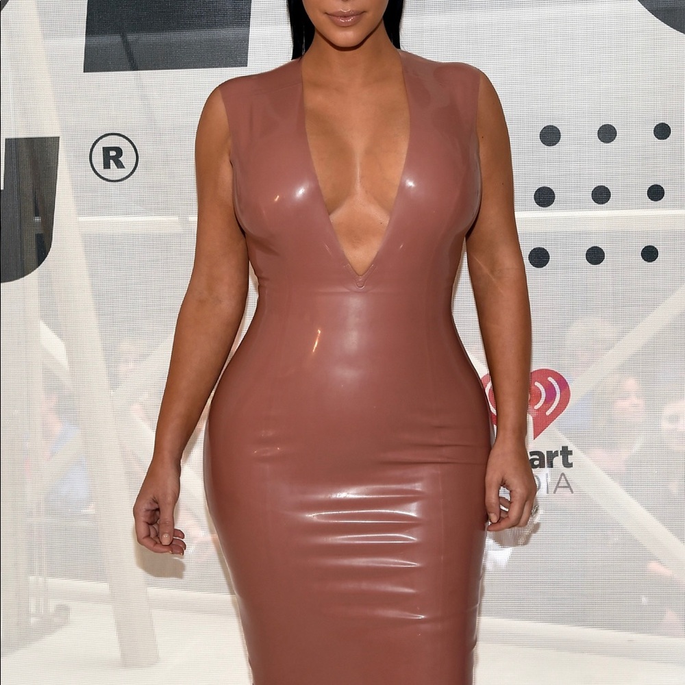 Nude Latex Bodycon Dress